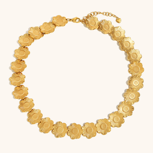 Golden Blossom Collar Necklace