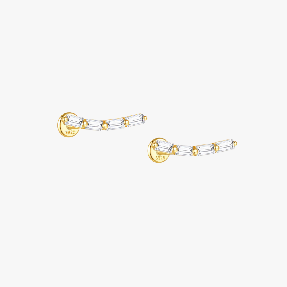 Baguette Zirconia Curved Ear Cuff