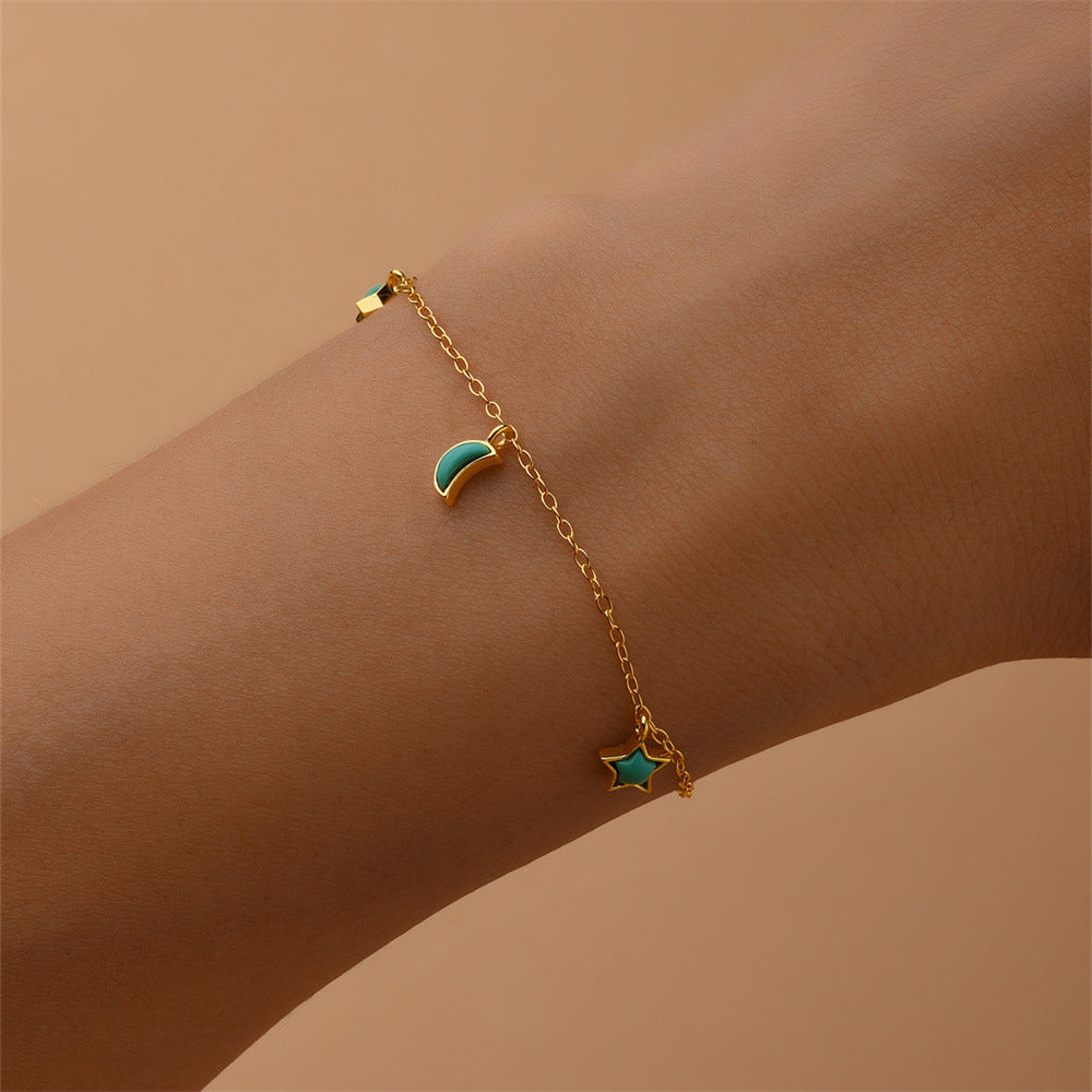 Turquoise Star & Moon Bracelet