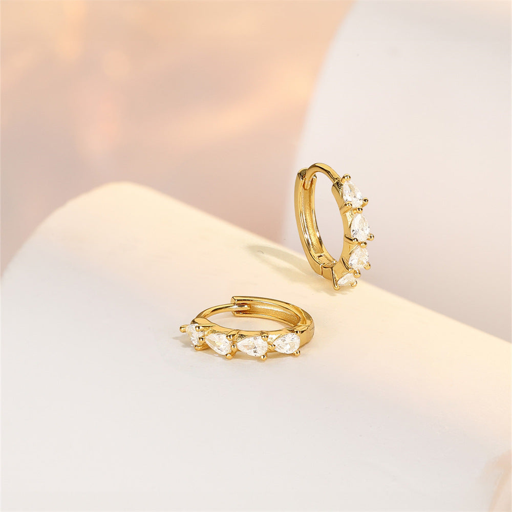 Zirconia Oval Hoop Earrings