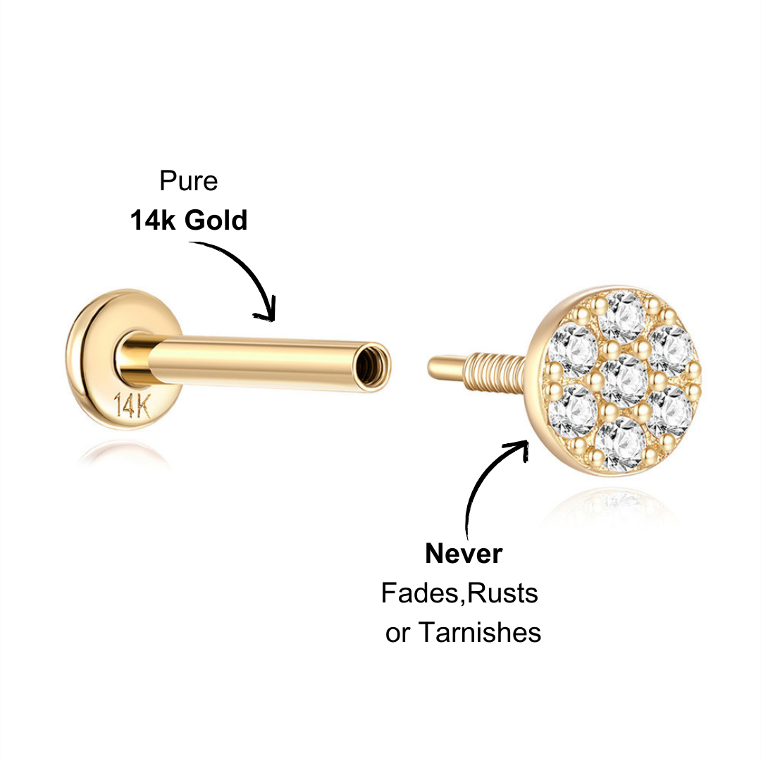 14K Gold sparkling zirconia earring for a touch of elegance