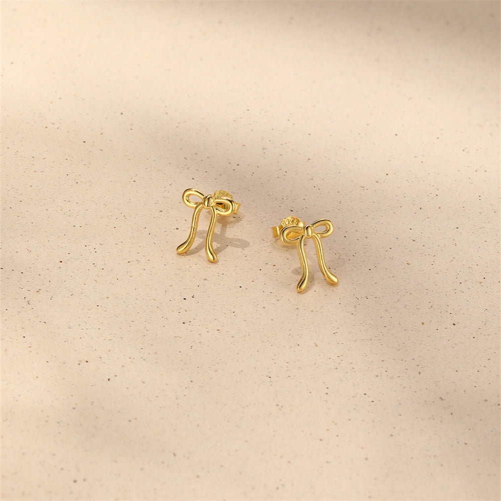 925 Sterling Silver Bow Earrings