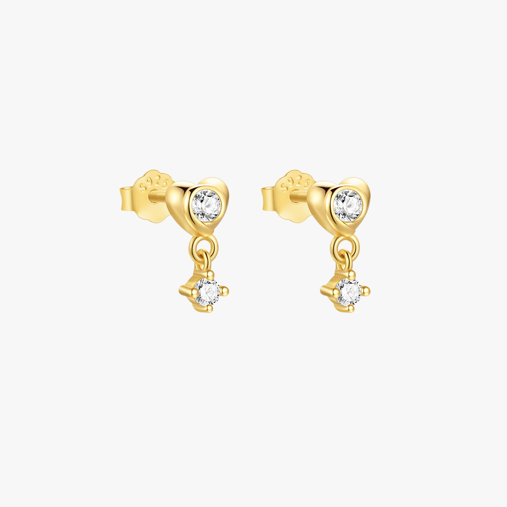 14k-gold-heart-crystal-dangle-earrings-main.png – Elegant 14k gold earrings featuring heart-shaped studs and sparkling crystal dangles, perfect for a dainty and sophisticated look.