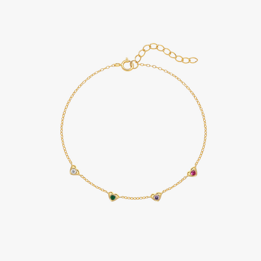 14k-gold-multicolor-gemstone-bracelet-main.png – Elegant 14k gold bracelet featuring colorful gemstones, perfect for stacking or wearing solo for a refined, minimalist style.