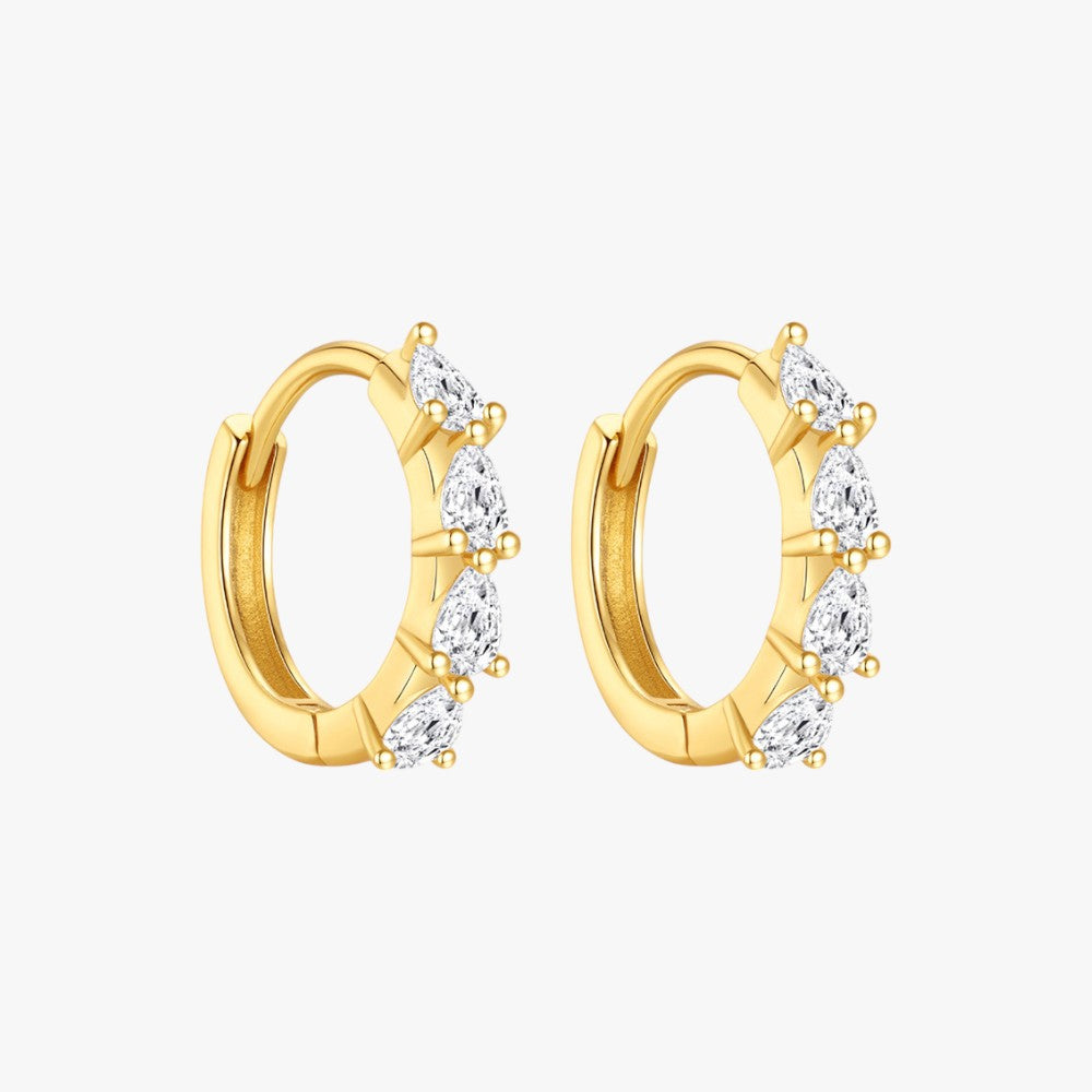 Zirconia Oval Hoop Earrings