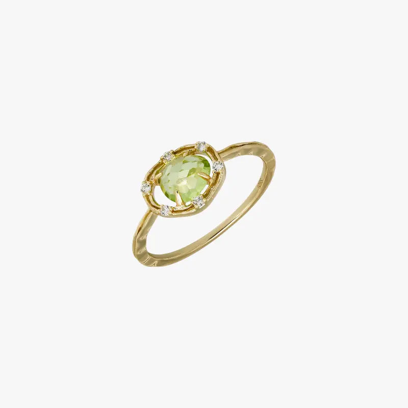 Peridot and Zircon Elegant Ring