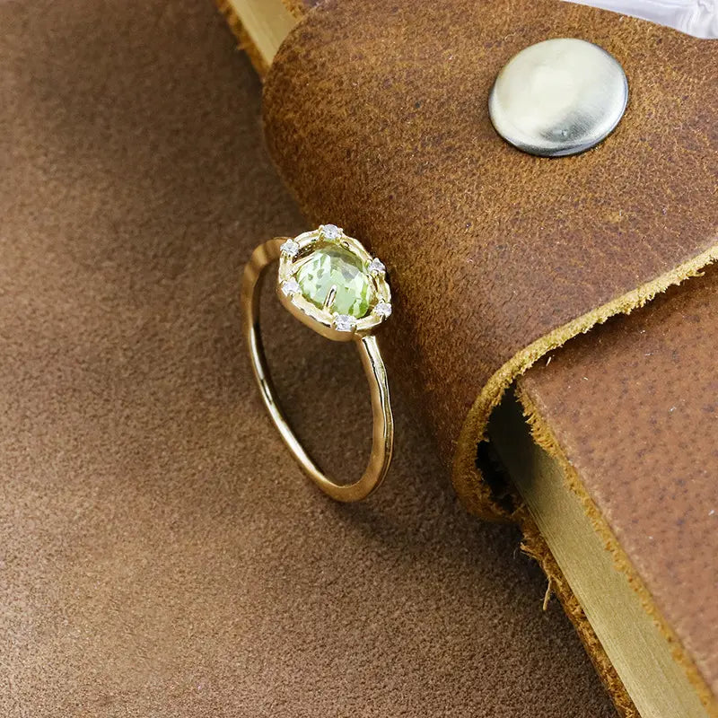 Peridot and Zircon Elegant Ring