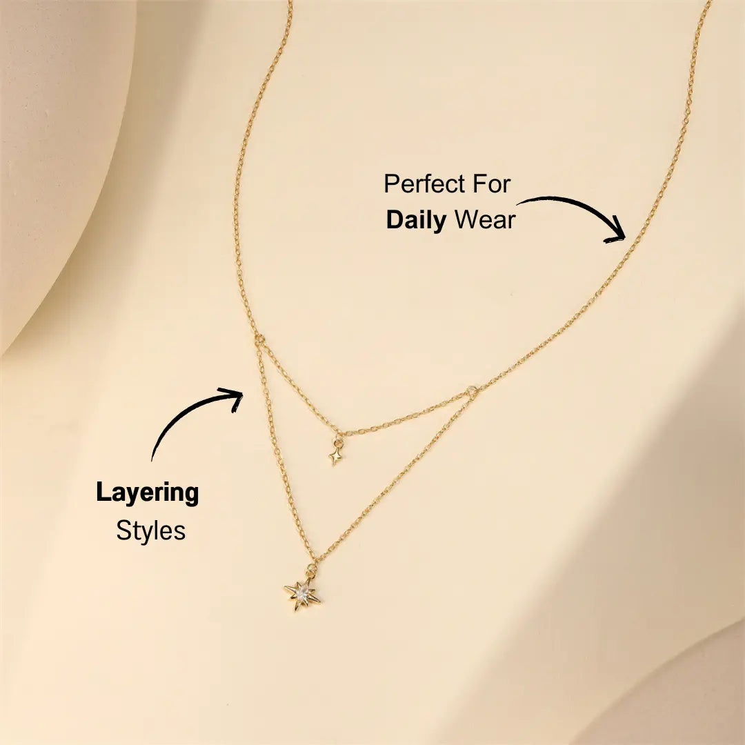 Double-Layer North Star Pendant Necklace