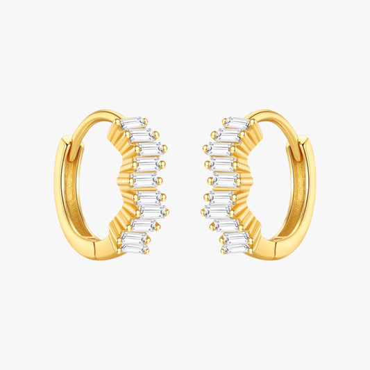 Zirconia Baguette Hoops