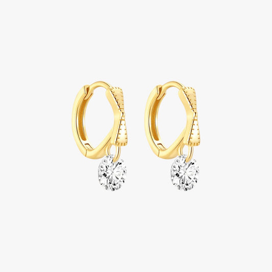 Zirconia Drop Hoop Earrings