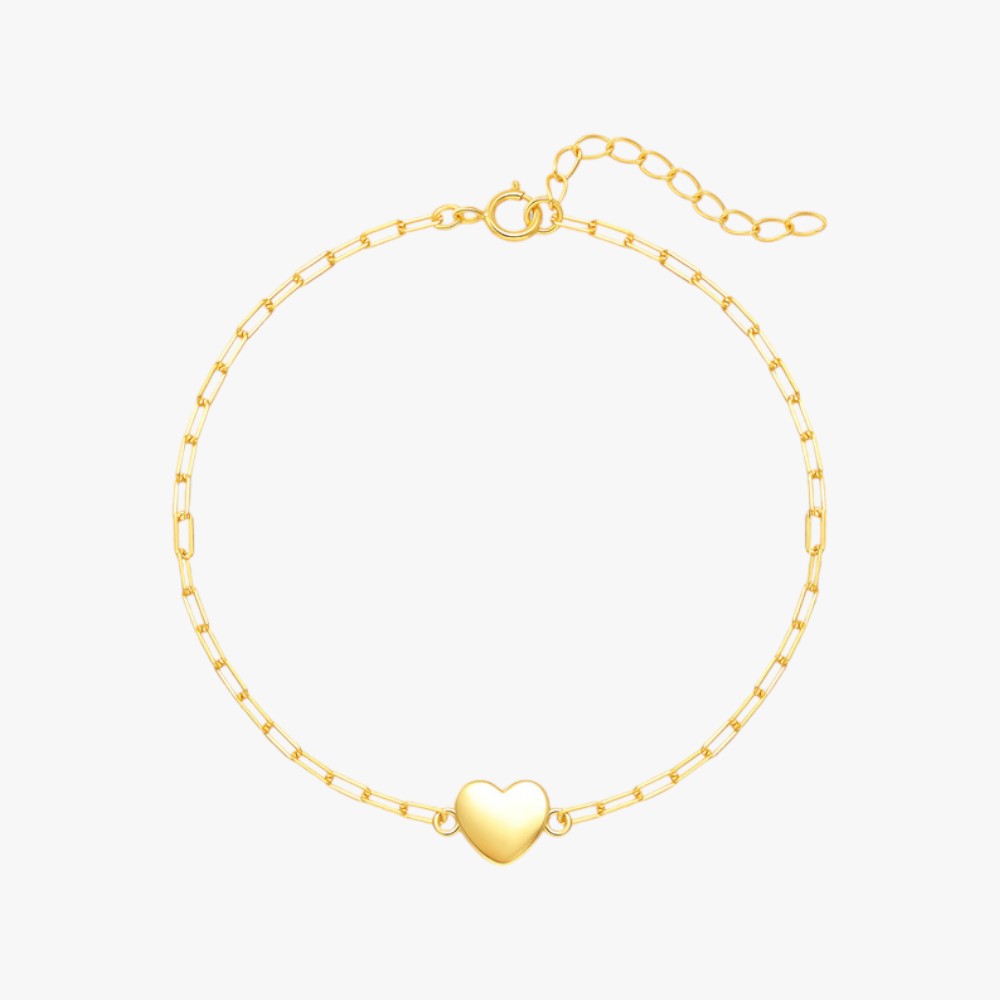 Paperclip Chain Heart Bracelet