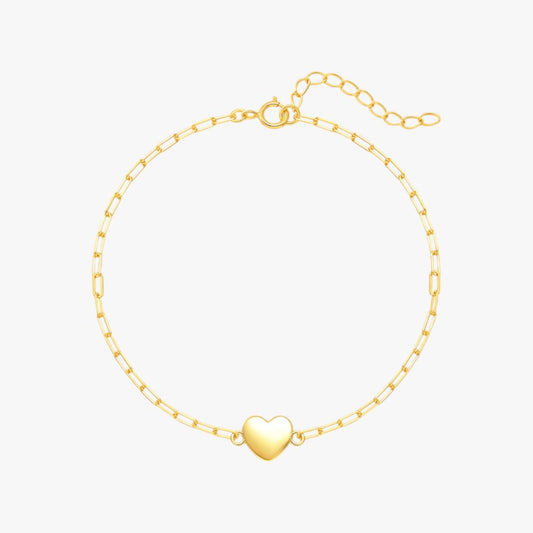 Paperclip Chain Heart Bracelet