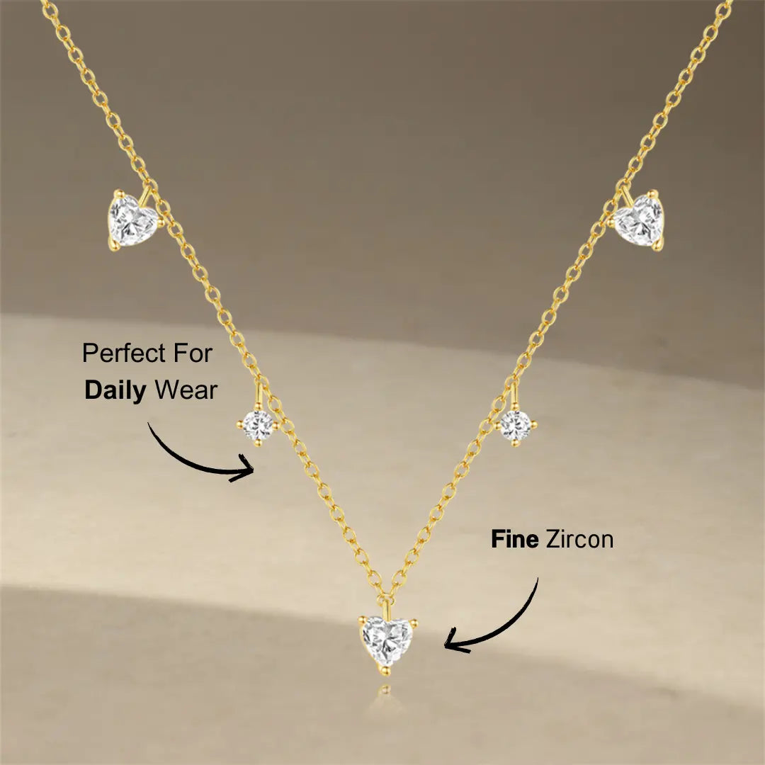 Minimalist Sterling Silver Zirconia Pendant Necklace