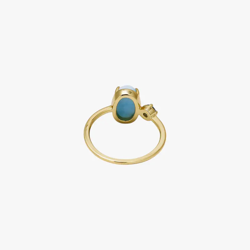 Oval Larimar and London Blue Ring