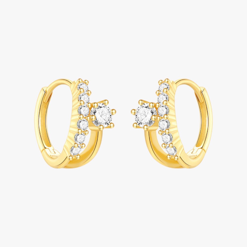 Zirconia Infinity Hoop Earrings