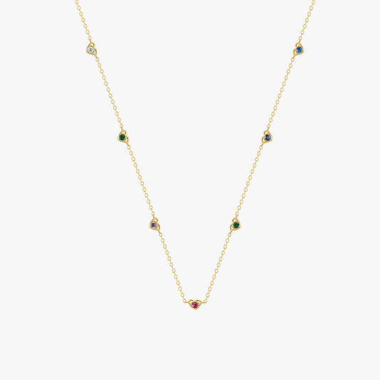 14k-gold-multicolor-gemstone-necklace-main.png – Delicate 14k gold necklace with vibrant multicolor gemstones, perfect for layering or wearing alone for a minimalist look.