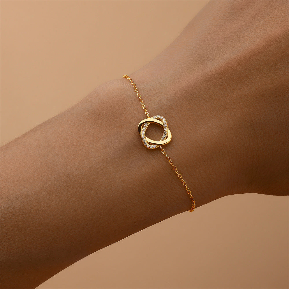 Zirconia Heart Knot Bracelet