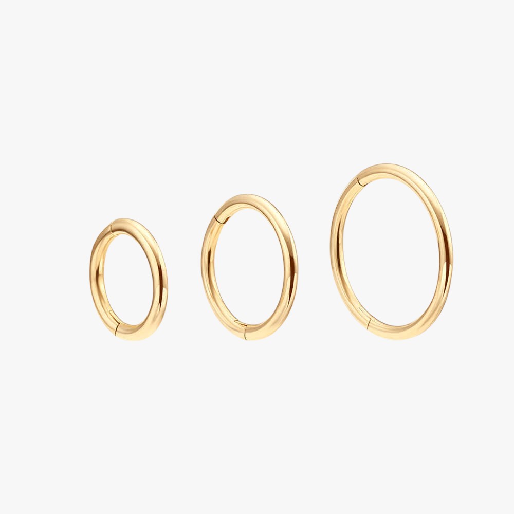 (Single) 14K Solid Gold Simple Hoop Earring