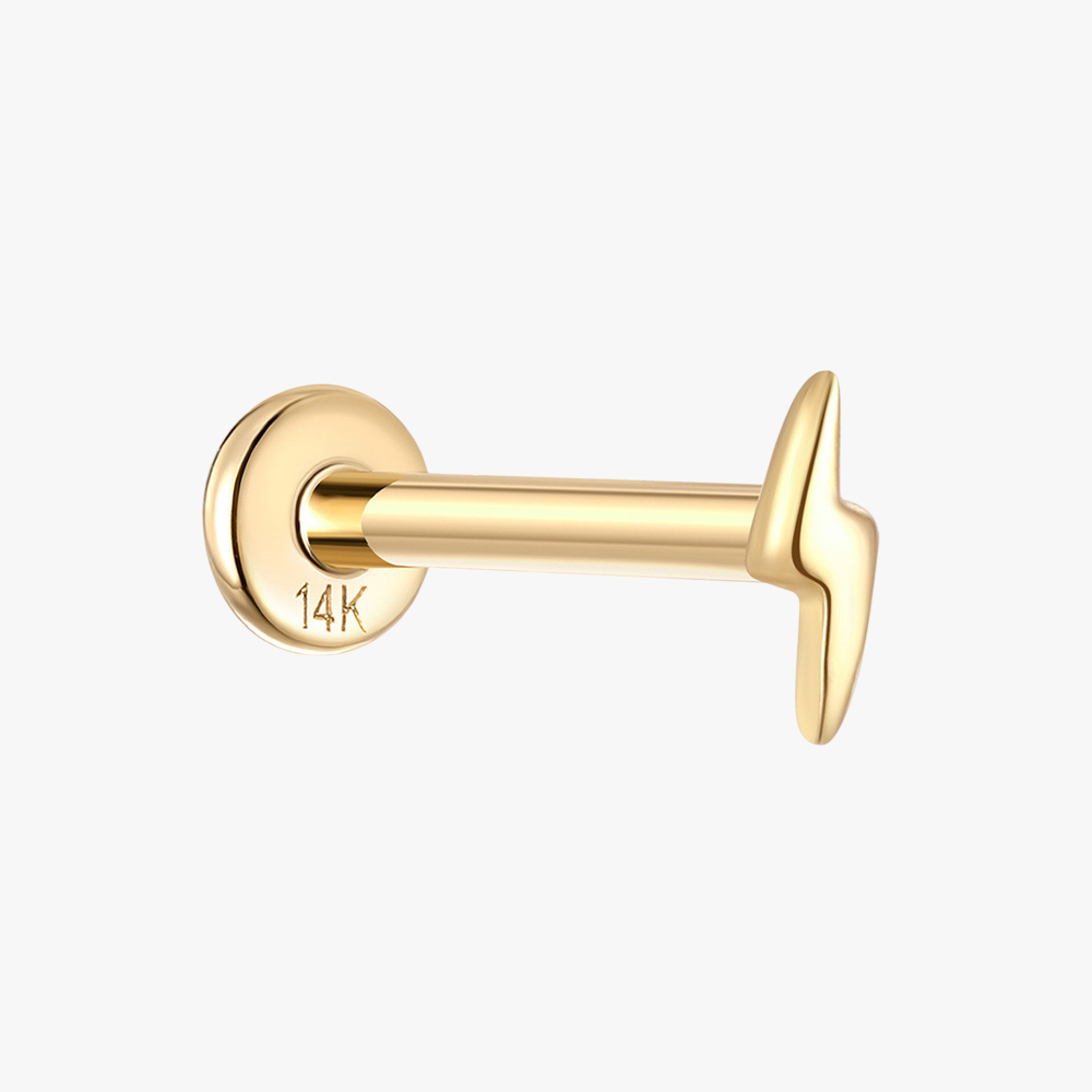 (Single) 14K Solid Gold Minimalist Stud Earring