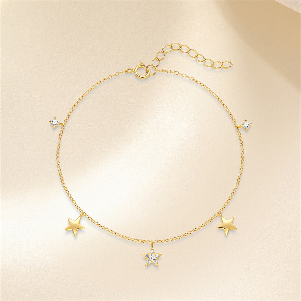 Star & Zirconia Charm Bracelet