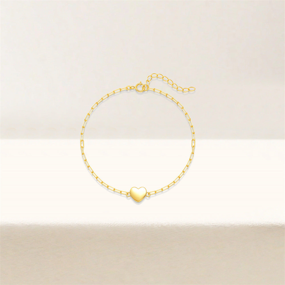 Paperclip Chain Heart Bracelet