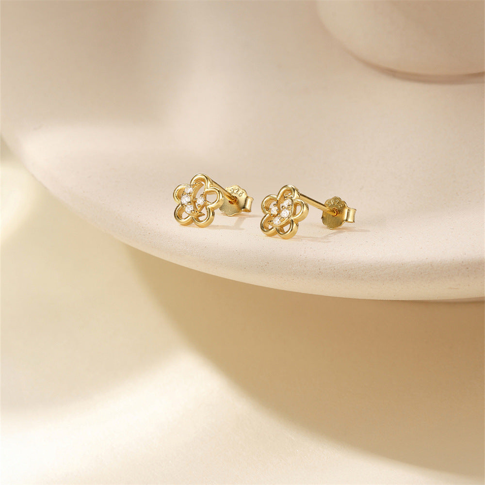 Flower Earrings with Zirconia