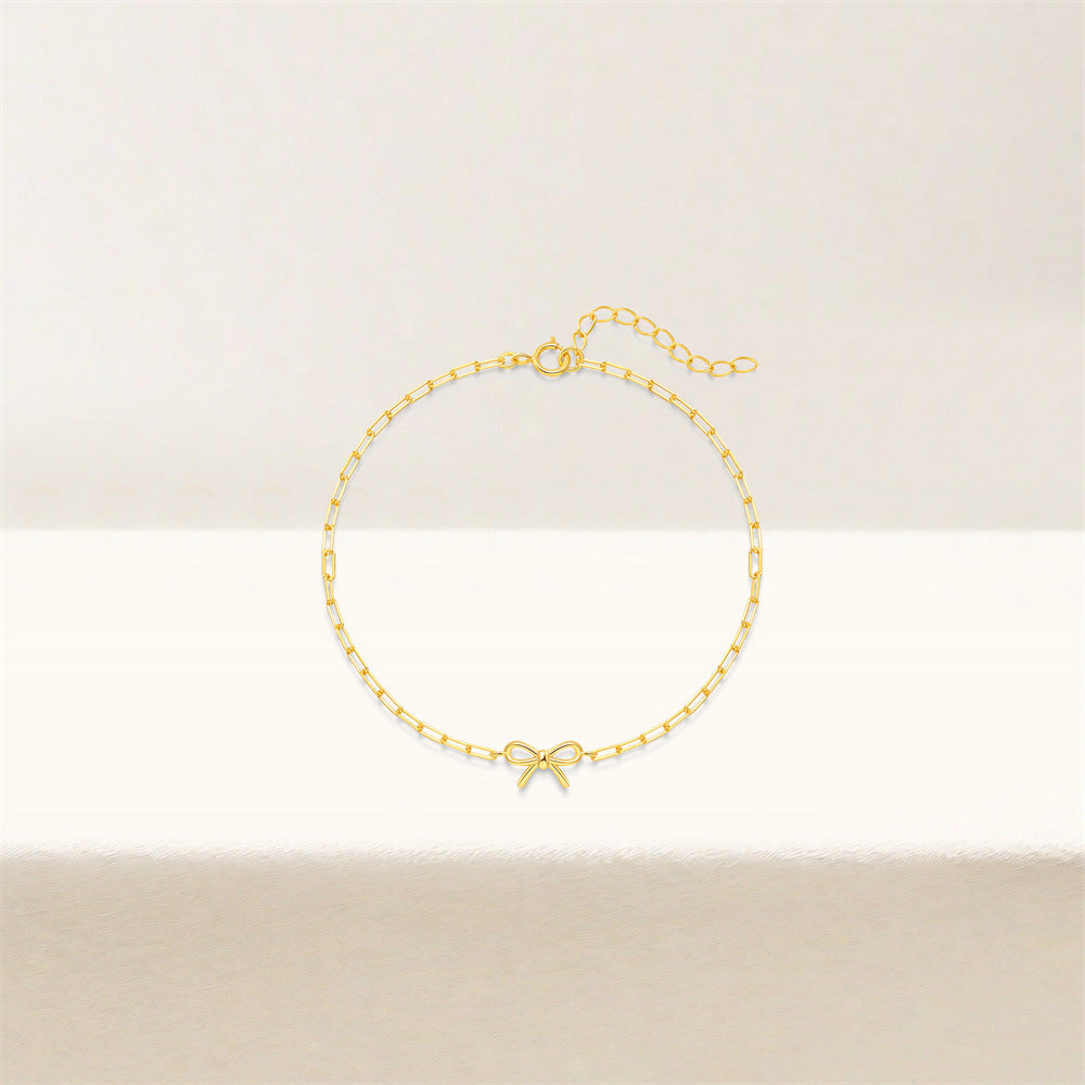 Paperclip Chain Bow Bracelet