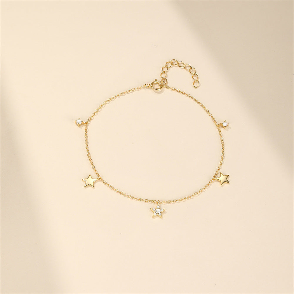 Star & Zirconia Charm Bracelet