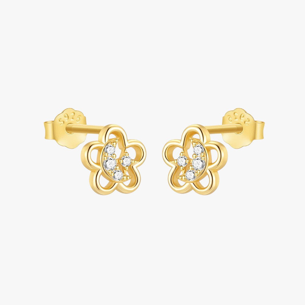 Flower Earrings with Zirconia