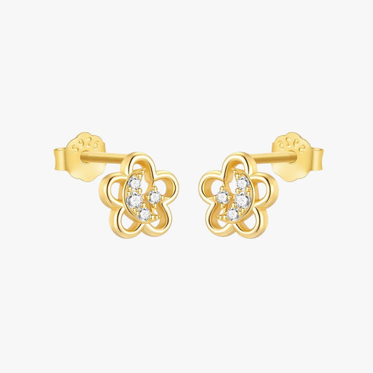 Flower Earrings with Zirconia