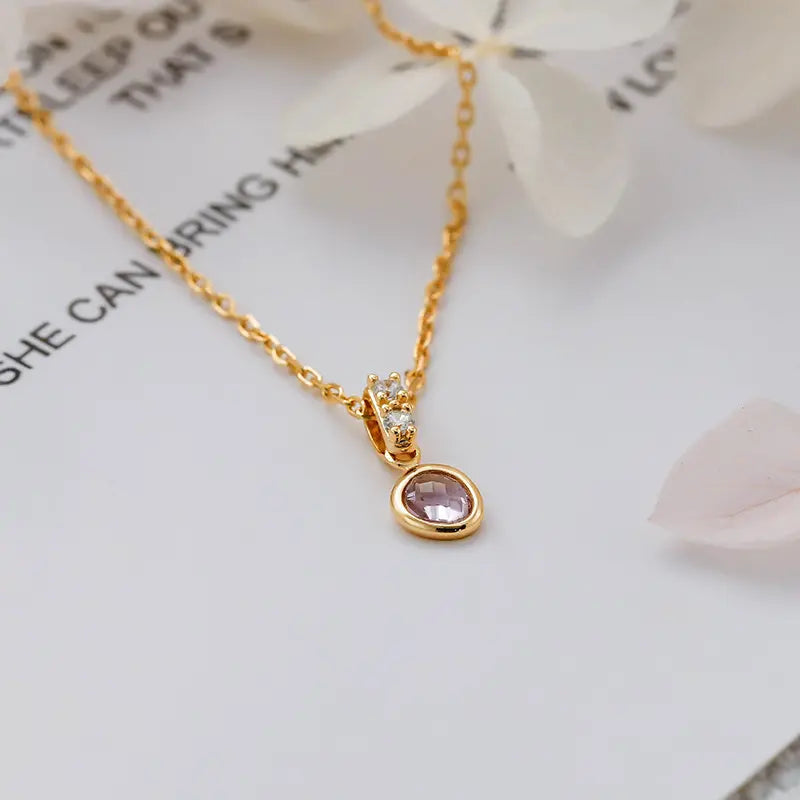 Natural Amethyst Pendant Necklace