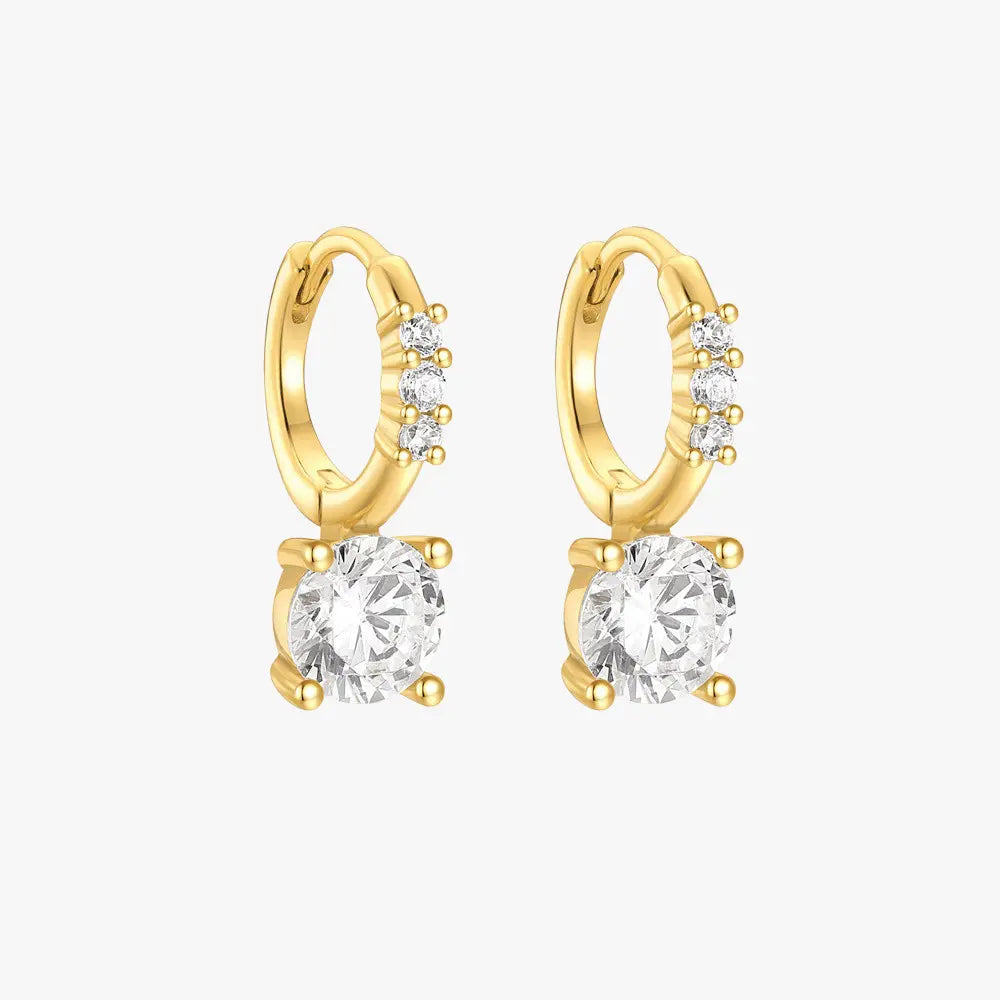 Classic Round Zirconia Hoop Earrings