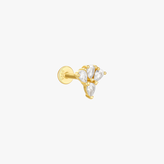 Zirconia Asymmetrical Petal Stud