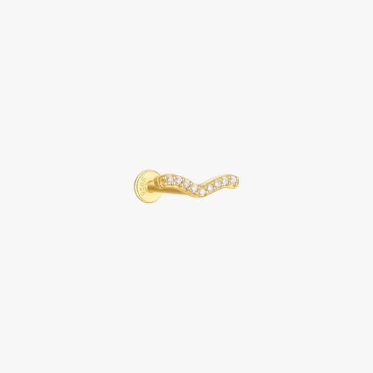 Zirconia Curved Wave Stud