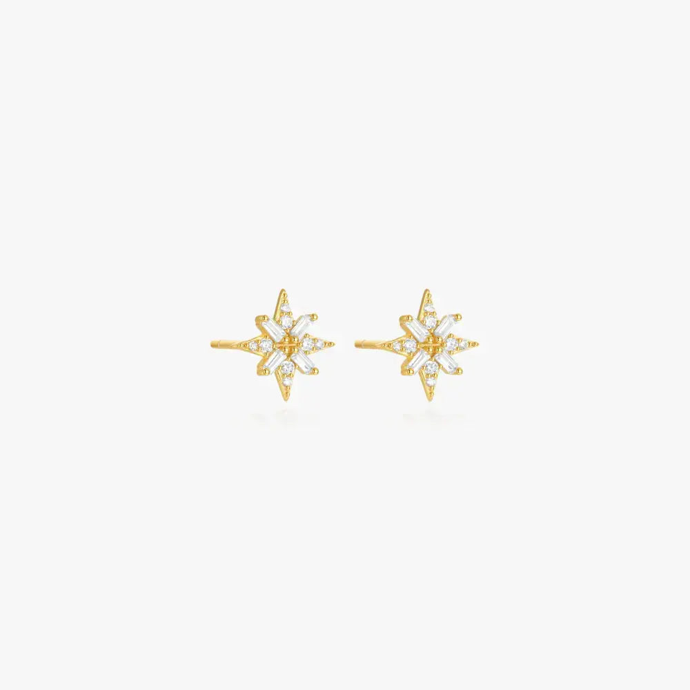 Starburst Zirconia Stud Earrings