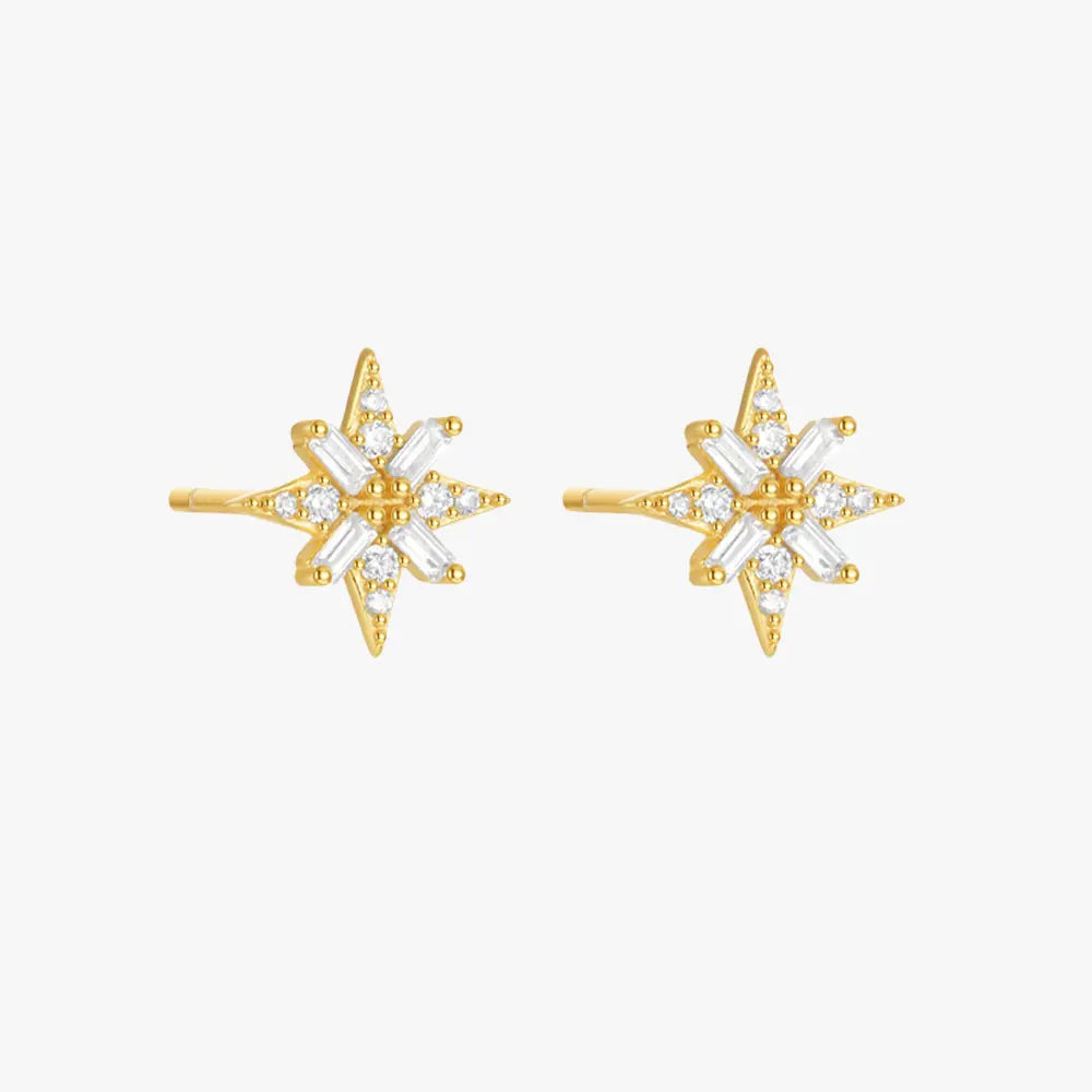 Starburst Zirconia Stud Earrings