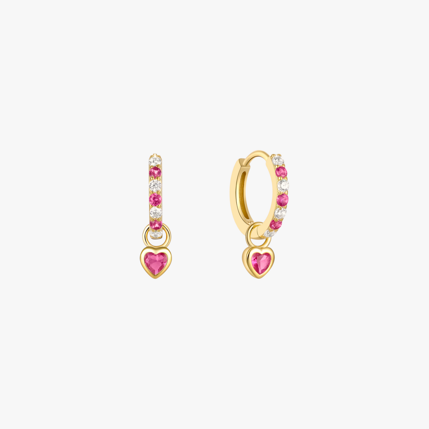 Sparkle Heart Hoop Earrings