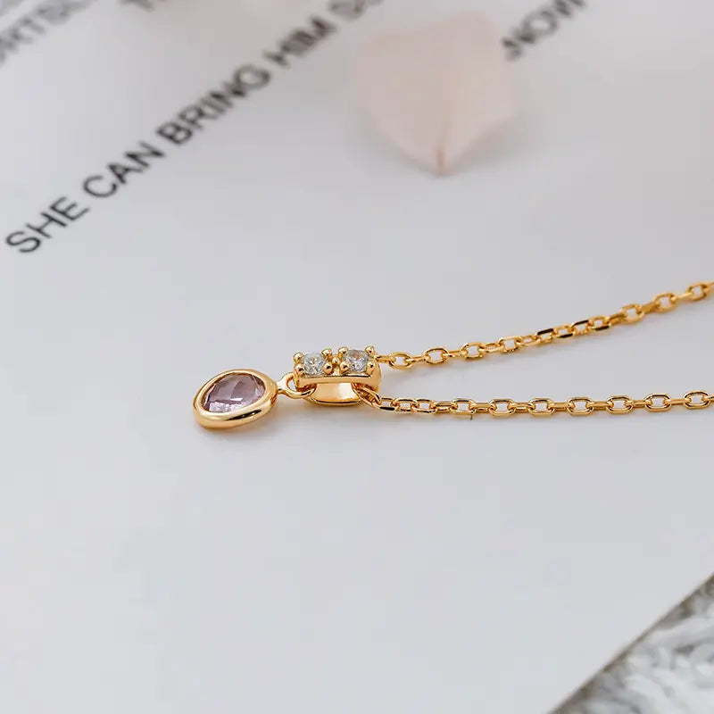 Natural Amethyst Pendant Necklace