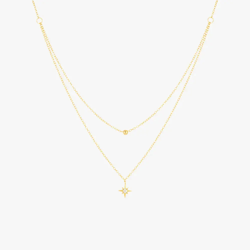 Double Layered Star Pendant Necklace