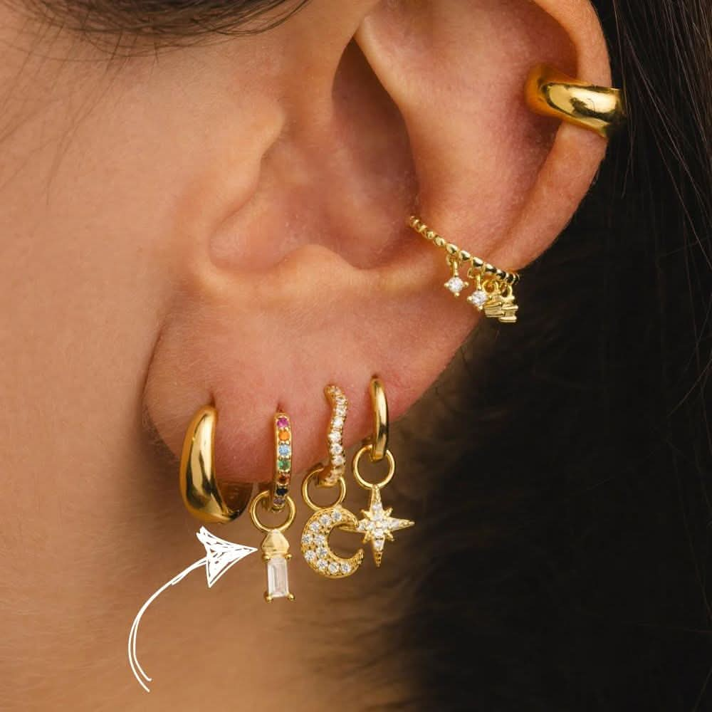 Geometric Baguette Earrings Charm