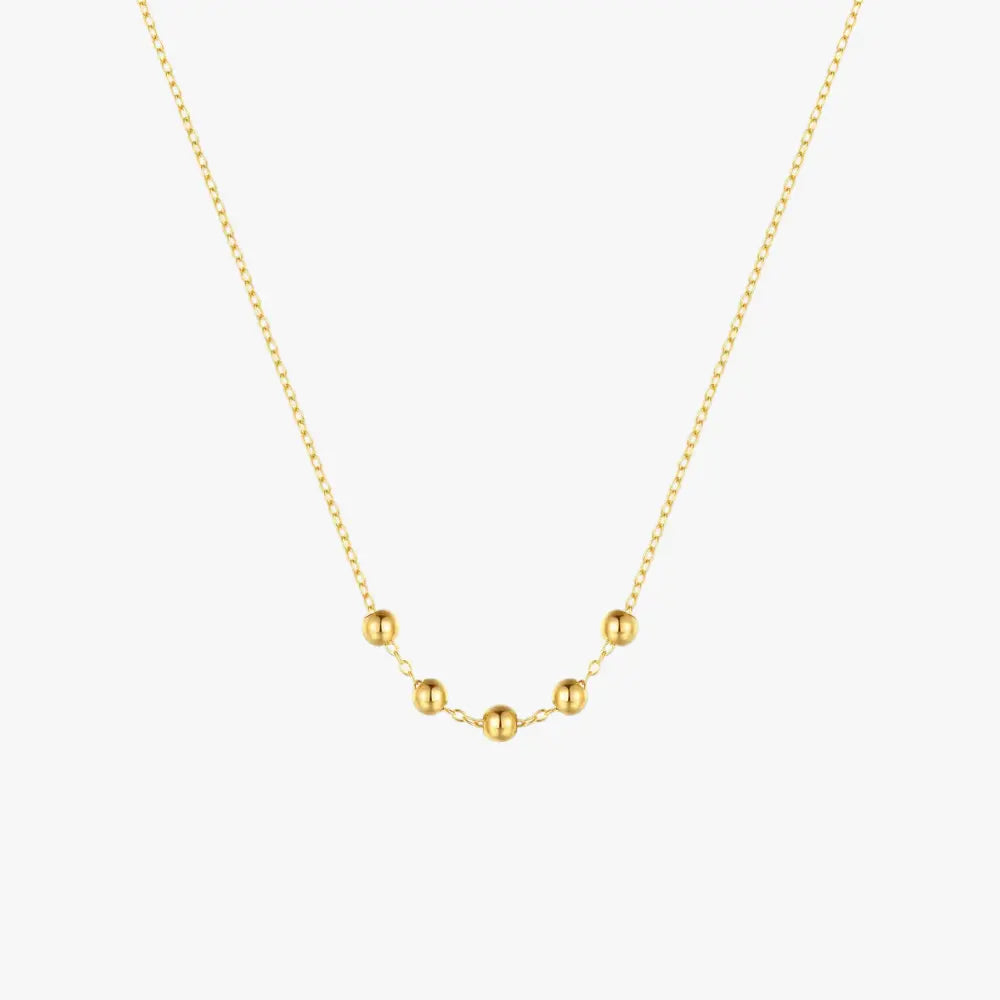 Minimalist gold bead chain necklace for everyday style