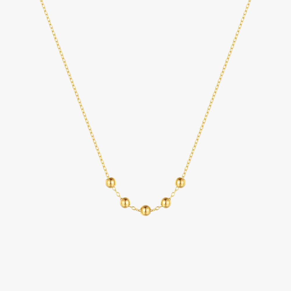 Minimalist gold bead chain necklace for everyday style