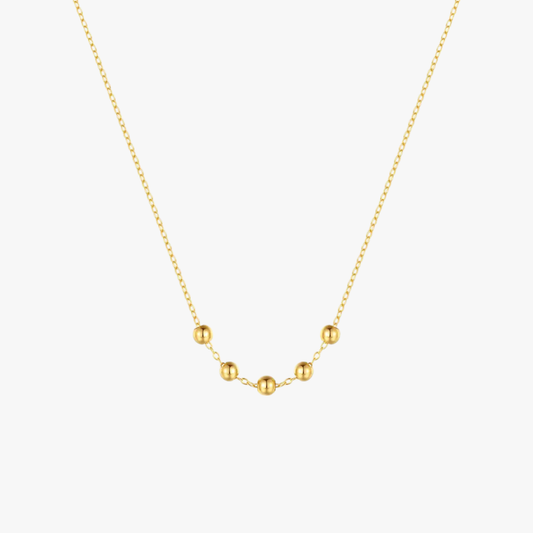 Minimalist gold bead chain necklace for everyday style