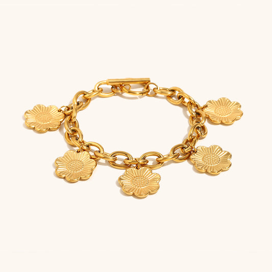 Golden Bloom Charm Bracelet