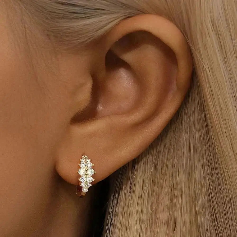 Petite Gold Diamond-Cut Crystal Hoops