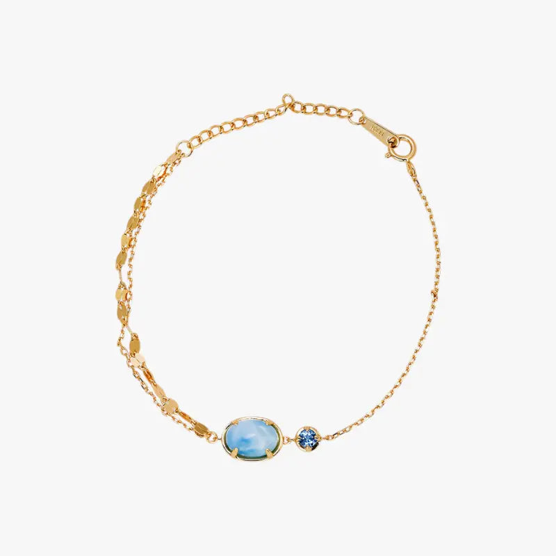 Oval Larimar and London Blue Bracelet