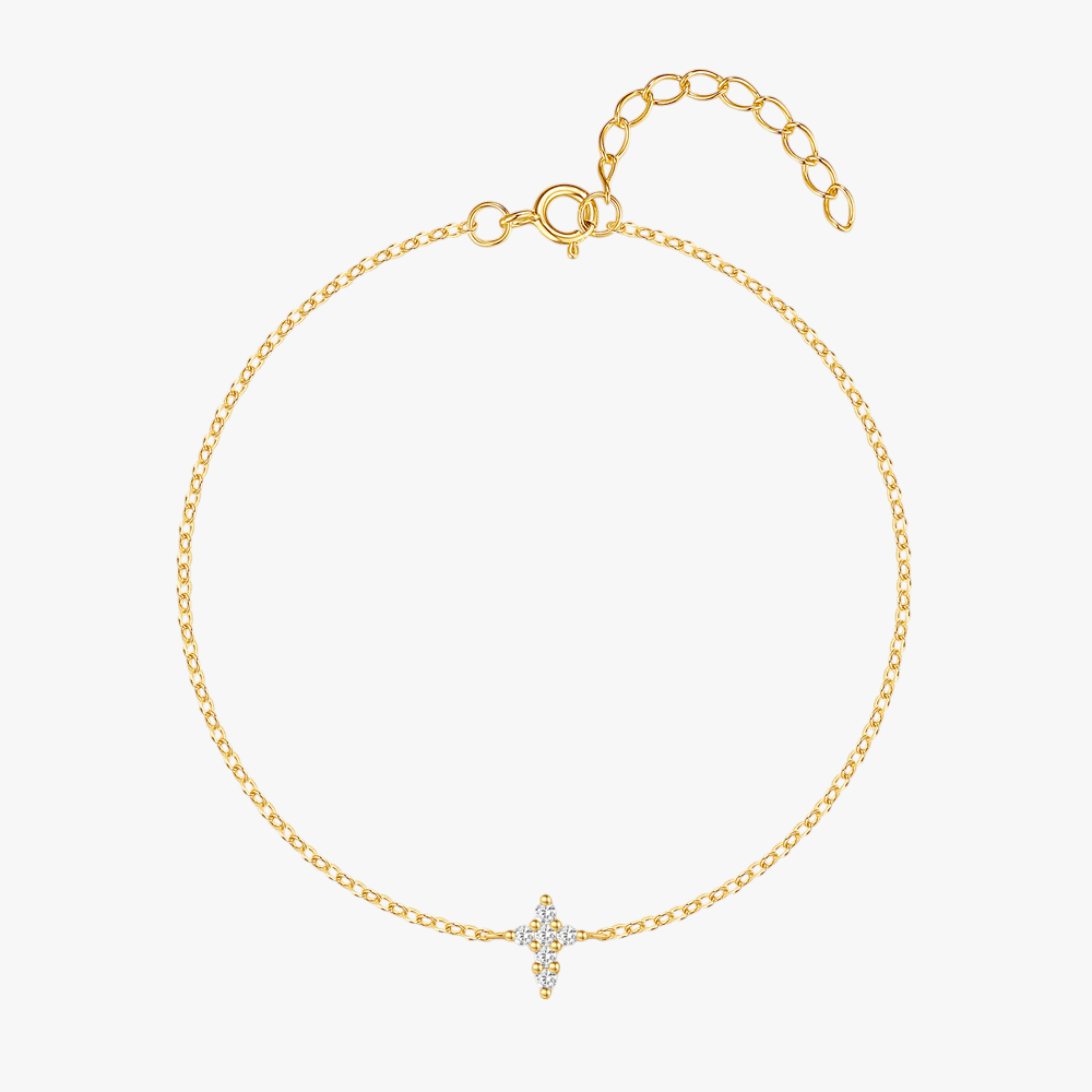 925 Sterling Silver Star Bracelet with Zirconia