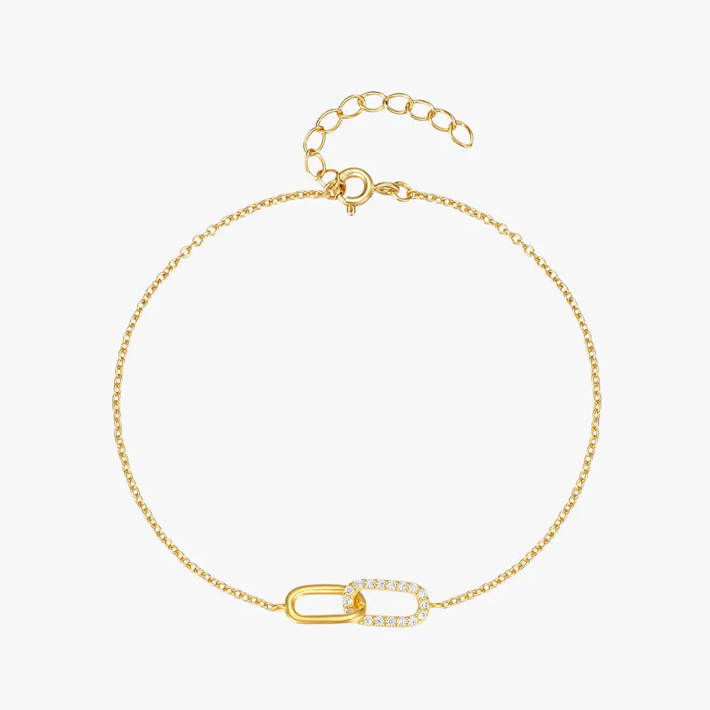 Crossover Zirconia Chain Bracelet