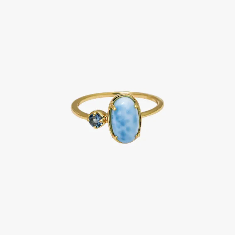 Oval Larimar and London Blue Ring