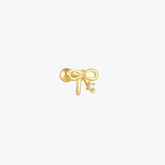 Bow Knot Zirconia Cartilage Stud